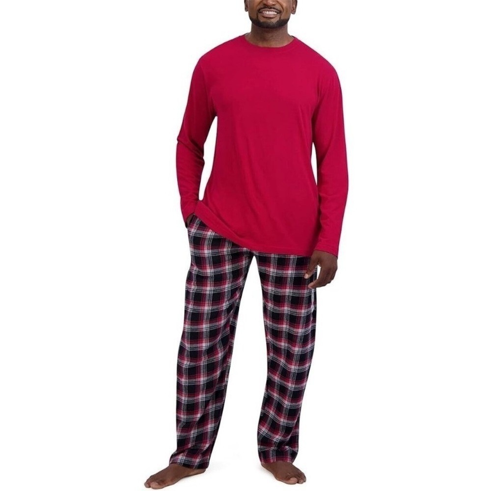 NWT Men's Hanes 2-Piece Plaid Flannel Pajama Sleep‎ Set Medium